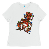 White Christmas crawfish Ladies Tee - FaDigitalArtStudio