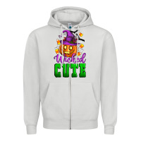 Dove Grey Wicked cute Zipper Hoodie - Artiststas