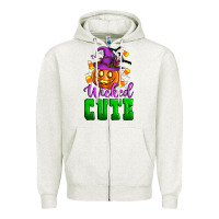 Oatmeal Heather Wicked cute Zipper Hoodie - Artiststas