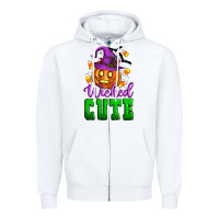 White Wicked cute Zipper Hoodie - Artiststas