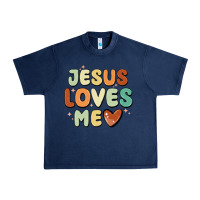Navy jesus loves me Urban Heavy Tee - MaliasSmallBusiness