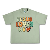 Oil Green jesus loves me Urban Heavy Tee - MaliasSmallBusiness