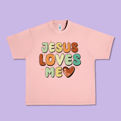 Jesus Loves Me Urban Heavy Tee Designed By Maliassmallbusiness