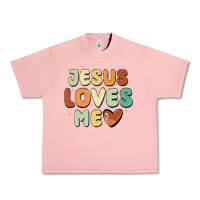 Salmon jesus loves me Urban Heavy Tee - MaliasSmallBusiness