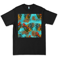 Black rooster and sunflowers seamless pattern Premium Tee - HRA Design Shop