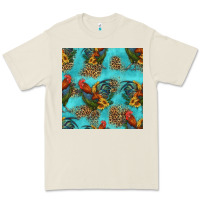 Bone rooster and sunflowers seamless pattern Premium Tee - HRA Design Shop