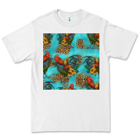 White rooster and sunflowers seamless pattern Premium Tee - HRA Design Shop