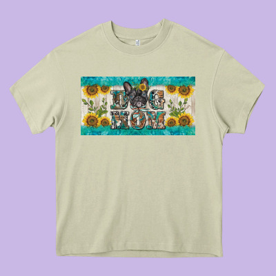 Dog Mom French  Bulldog License Plate Template Heavy Core Tee Designed By Barkaloodesign