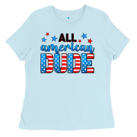 Baby Blue All American dude Ladies Tee - Neo Western