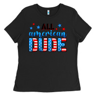 Black All American dude Ladies Tee - Neo Western