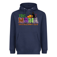Navy This mama loves her spooky crew Heavyweight Hoodie - NancyCooperArtShop