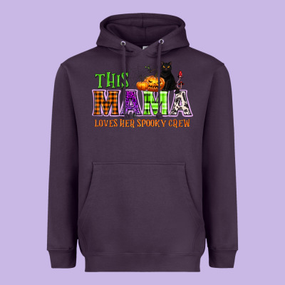 This Mama Loves Her Spooky Crew Heavyweight Hoodie Designed By Nancycooperartshop
