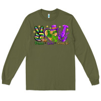 Army Green peace love crawfish Long Sleeve Tee - NancyCooperArtShop