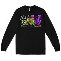 Black peace love crawfish Long Sleeve Tee - NancyCooperArtShop
