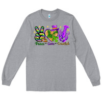 Heather Grey peace love crawfish Long Sleeve Tee - NancyCooperArtShop