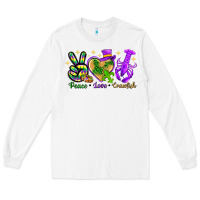 White peace love crawfish Long Sleeve Tee - NancyCooperArtShop