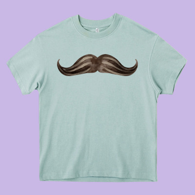 Brown Moustache Fa Element Heavy Core Tee Designed By Fadigitalartstudio