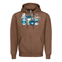 Chestnut Winter Coffee Cups Zipper Hoodie - Artiststas
