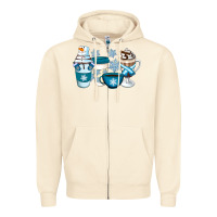 Sandshell Winter Coffee Cups Zipper Hoodie - Artiststas