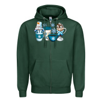 Sports Green Winter Coffee Cups Zipper Hoodie - Artiststas