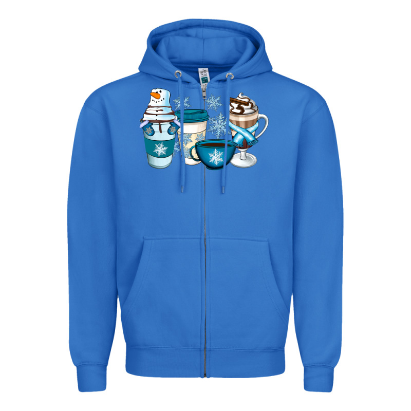 Winter Coffee Cups Zipper Hoodie by Artiststas | Teevron