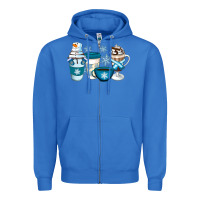 True Royal Winter Coffee Cups Zipper Hoodie - Artiststas