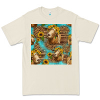 Bone goat sunflowers seamless pattern Premium Tee - HRA Design Shop