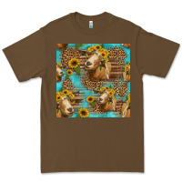 Cacao goat sunflowers seamless pattern Premium Tee - HRA Design Shop