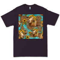 Plum goat sunflowers seamless pattern Premium Tee - HRA Design Shop