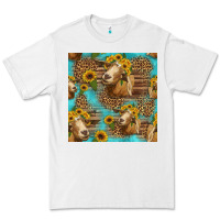 White goat sunflowers seamless pattern Premium Tee - HRA Design Shop