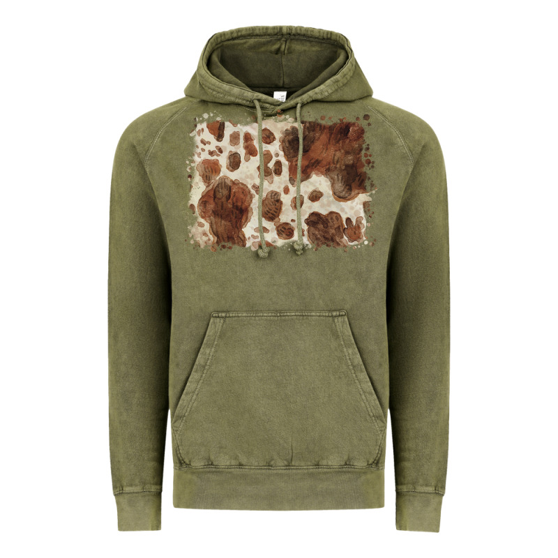 Cowhide Background Vintage Hoodie by BarkalooDesign | Teevron