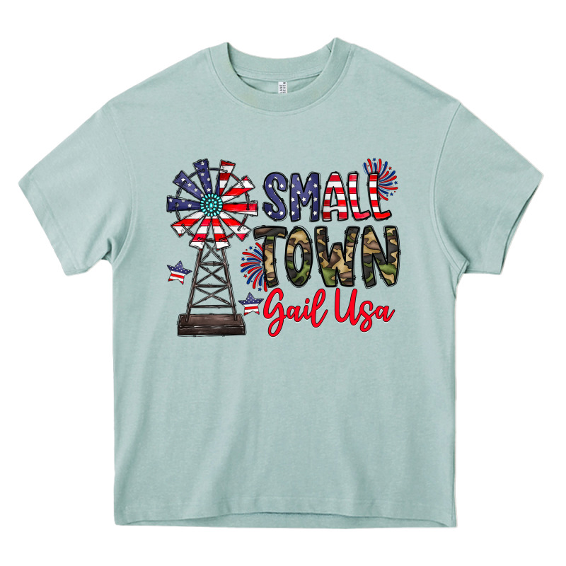 Small Town Gail Usa Heavy Core Tee by CowhideDigitalArt | Teevron