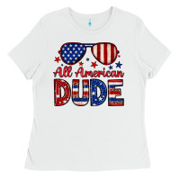 White All American dude Ladies Tee - Neo Western