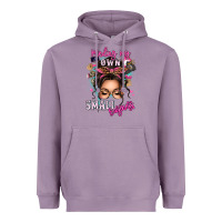 Lavender minding my own small business messy bun Heavyweight Hoodie - texasbilliewilder