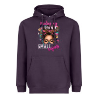 Plum minding my own small business messy bun Heavyweight Hoodie - texasbilliewilder