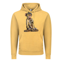 Vintage Mustard Baby Baboon Illustrations Vintage Hoodie - LillyAllenDesigns