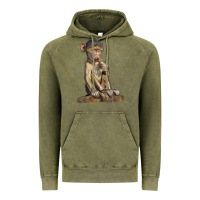 Vintage Olive Baby Baboon Illustrations Vintage Hoodie - LillyAllenDesigns