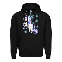 Black Winter unicorn Zipper Hoodie - Artiststas