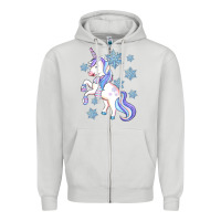 Dove Grey Winter unicorn Zipper Hoodie - Artiststas