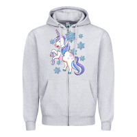 Heather Grey Winter unicorn Zipper Hoodie - Artiststas