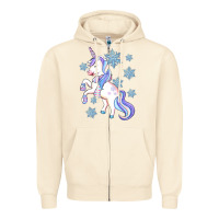 Sandshell Winter unicorn Zipper Hoodie - Artiststas