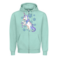 Seafoam Winter unicorn Zipper Hoodie - Artiststas