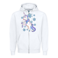 White Winter unicorn Zipper Hoodie - Artiststas