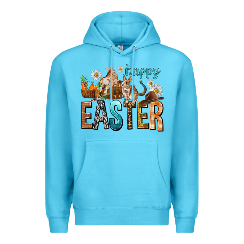 Happy Easter With Cowboy Easter Day Premium Hoodie by HowdyJamesFarm | Teevron