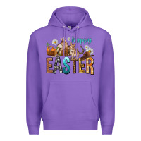 Purple Happy Easter with Cowboy Easter Day Premium Hoodie - HowdyJamesFarm