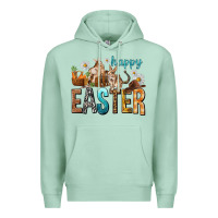 Seafoam Happy Easter with Cowboy Easter Day Premium Hoodie - HowdyJamesFarm