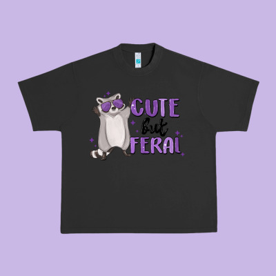 Cute But Feral Urban Heavy Tee Designed By Maliassmallbusiness