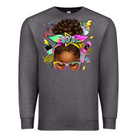 Charcoal Heather 80's babe afro messy bun Premium Sweatshirt - texasbilliewilder