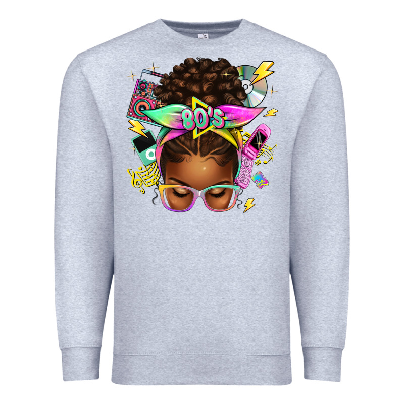 80's Babe Afro Messy Bun Premium Sweatshirt by texasbilliewilder | Teevron