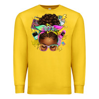 Lemon 80's babe afro messy bun Premium Sweatshirt - texasbilliewilder